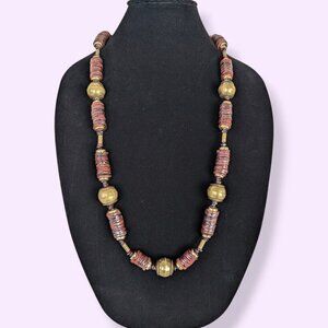Vintage African Heishi Vinyl Beaded Necklace